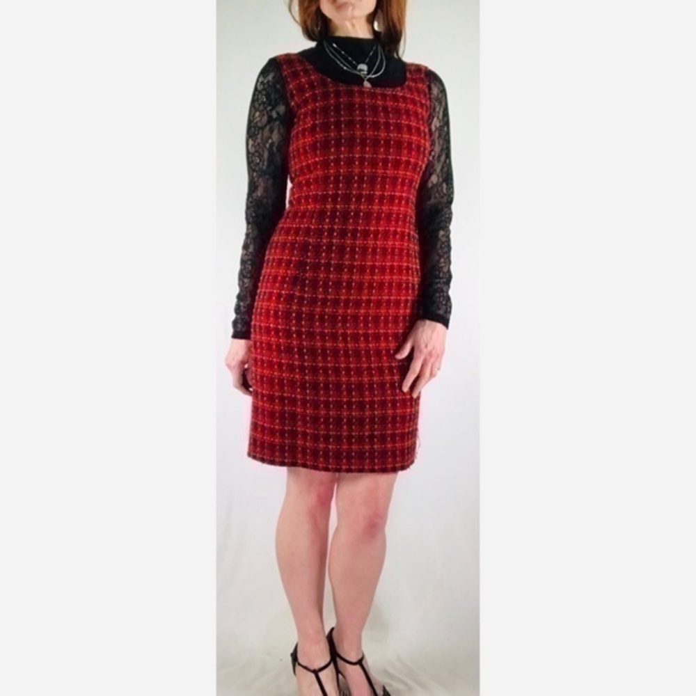 90’s/00’s Vintage ‘Kasper’ Multicolor Tweed Sleeveless Sheath Dress
